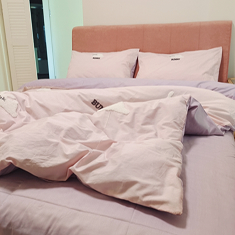 91家纺网 家纺一手货源 找家纺 时年 全棉水洗棉毛巾绣系列 40水洗-邦尼兔粉