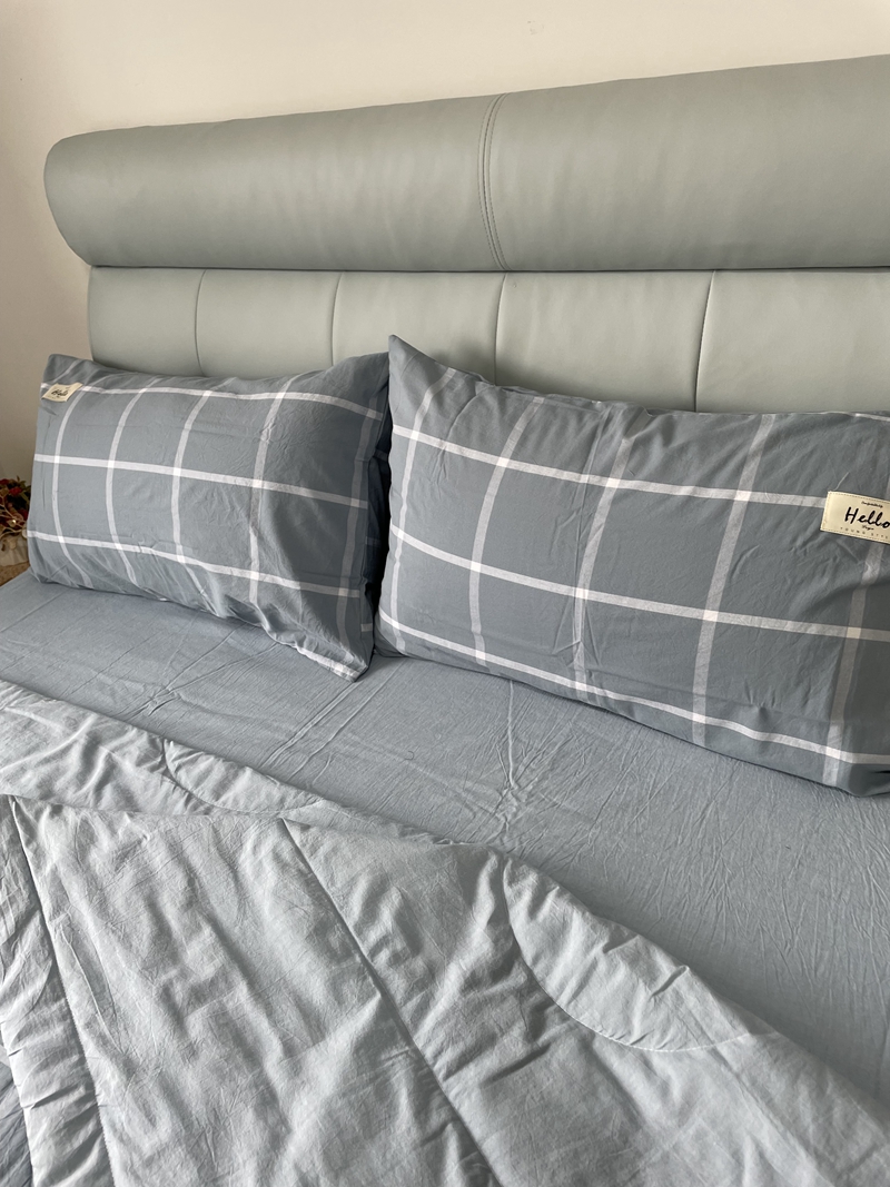 91家纺网 家纺一手货源 找家纺 恋人优选 2023新款A类全棉色织水洗棉夏被 海蓝格