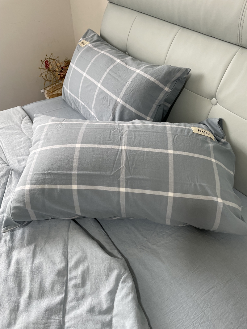 91家纺网 家纺一手货源 找家纺 恋人优选 2023新款A类全棉色织水洗棉夏被 海蓝格