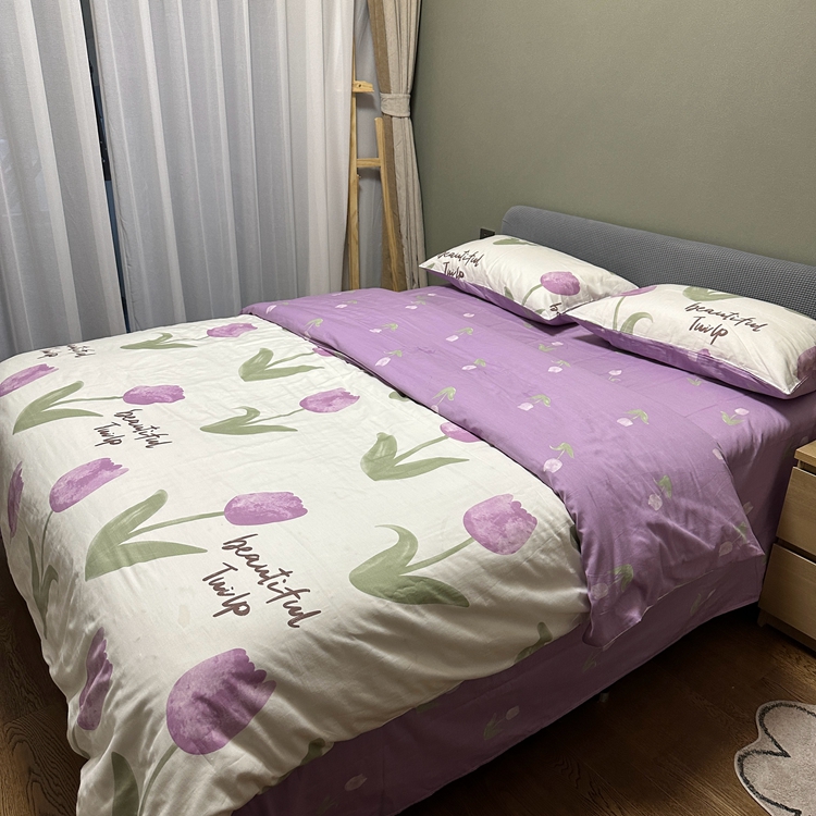 91家纺网 家纺一手货源 找家纺 N先生 2023新款全棉13372卡通小清新系列四件套 漫漫花香