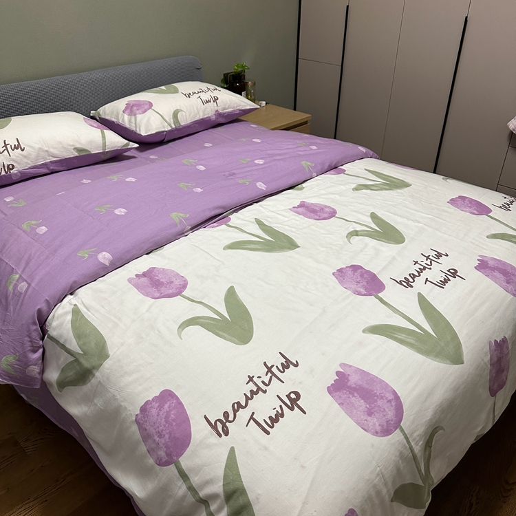 91家纺网 家纺一手货源 找家纺 N先生 2023新款全棉13372卡通小清新系列四件套 漫漫花香