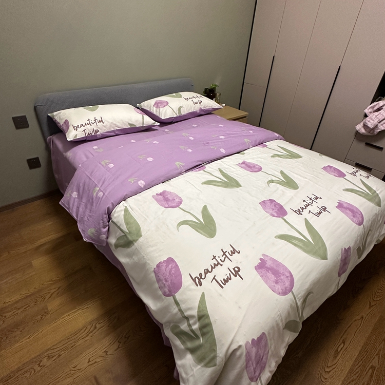 91家纺网 家纺一手货源 找家纺 N先生 2023新款全棉13372卡通小清新系列四件套 漫漫花香