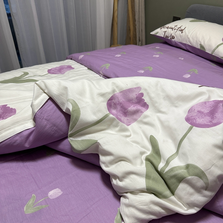 91家纺网 家纺一手货源 找家纺 N先生 2023新款全棉13372卡通小清新系列四件套 漫漫花香