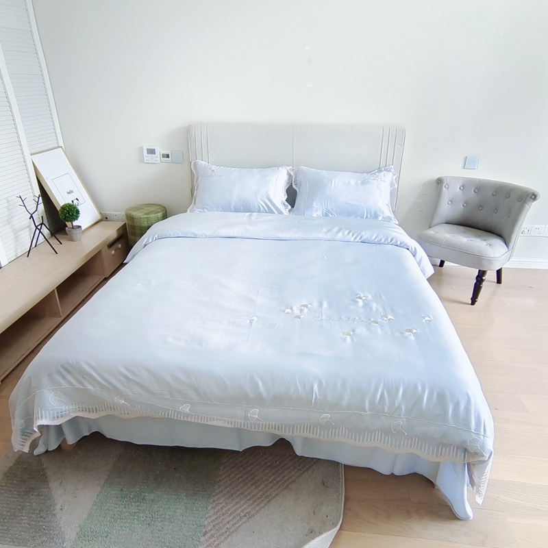 91家纺网 家纺一手货源 找家纺 （总）曼布缇2025新款春夏新品100S莱赛尔天丝四件套-流金岁月