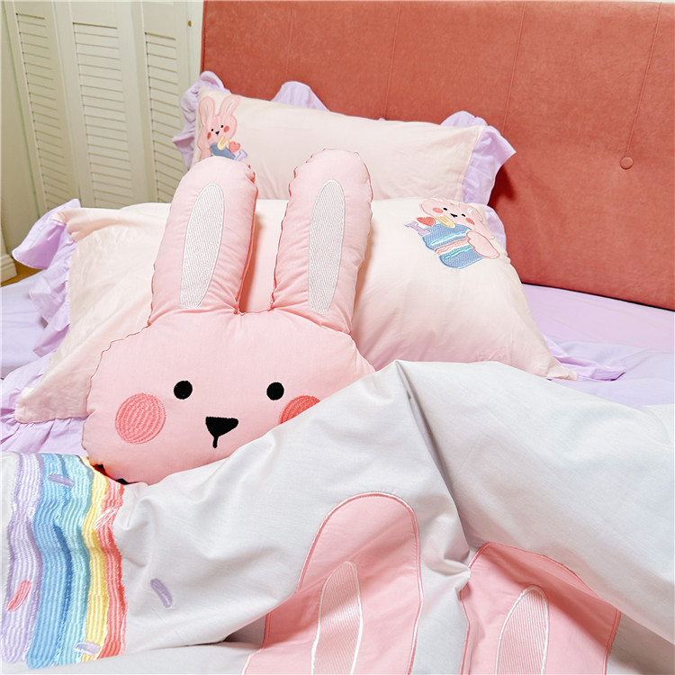 91家纺网 家纺一手货源 找家纺 （总）2025新款A类60S全棉水洗棉刺绣花边四件套