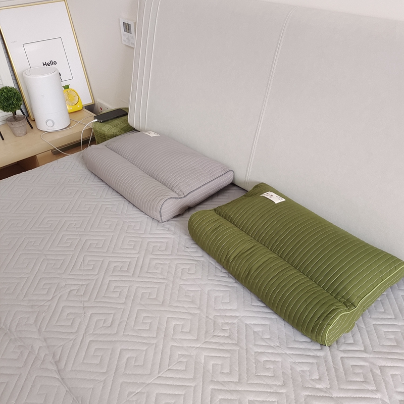 91家纺网 家纺一手货源 找家纺 （总）乐可 2023新款砂洗反牵引护颈荞麦枕头枕芯