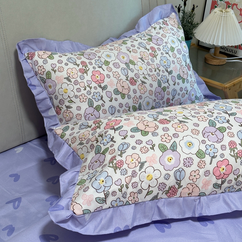 91家纺网 家纺一手货源 找家纺 秋艳 新款直播电商爆款韩版公主风加厚磨毛植物羊绒床裙四件套 遇见浪漫