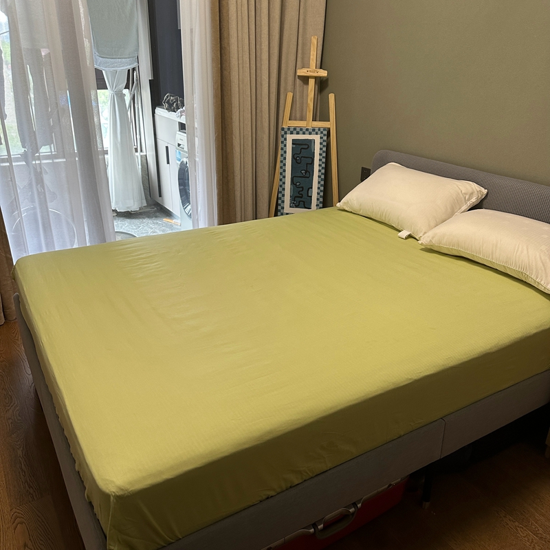 91家纺网 家纺一手货源 找家纺 风向标 2023新款全棉大雁纹单床单 甘草绿