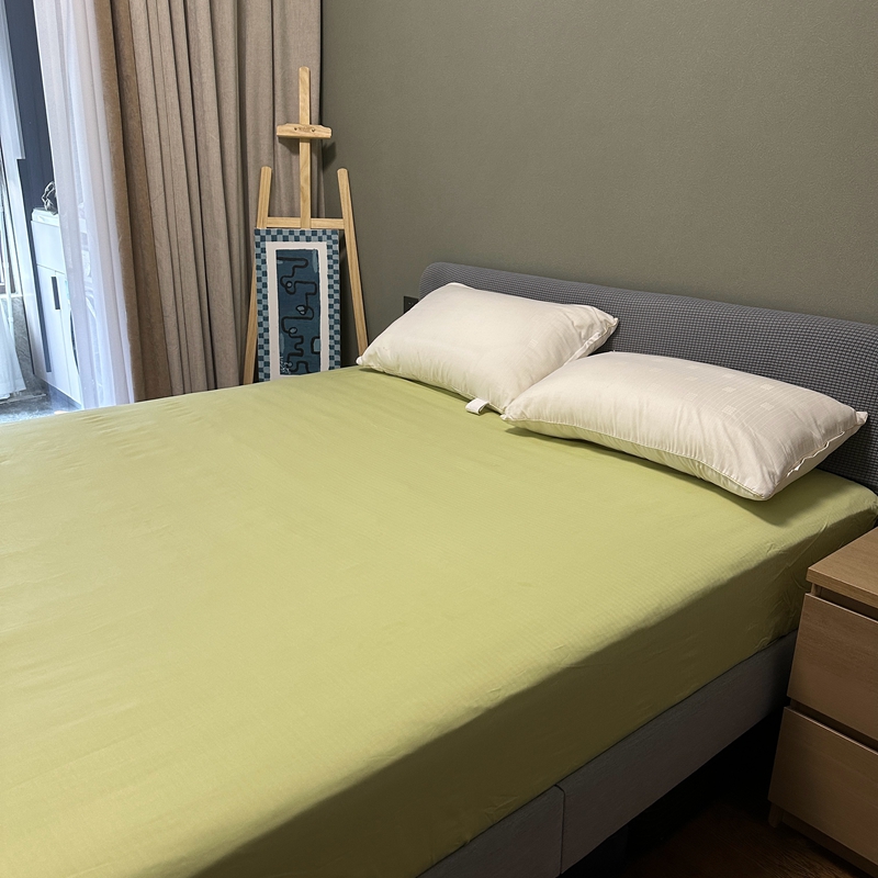 91家纺网 家纺一手货源 找家纺 风向标 2023新款全棉大雁纹单床单 甘草绿