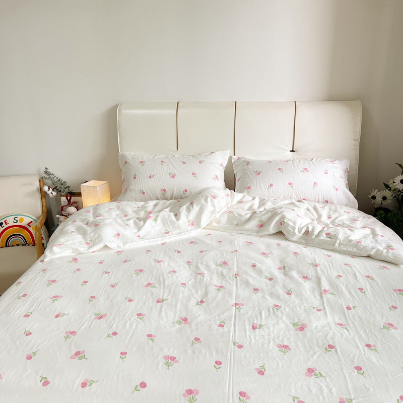 91家纺网 家纺一手货源 找家纺 川悦生活 2023新款全棉双层纱印花四件套 萌乐乐