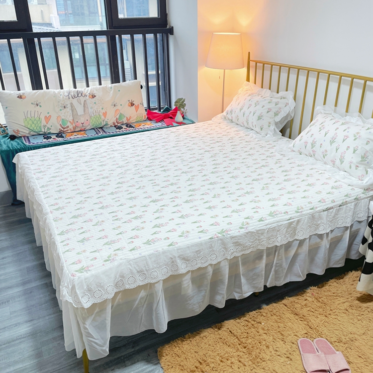 91家纺网 家纺一手货源 找家纺 瑞宝 2025新款镂空全棉印花床裙款四件套 悦颜