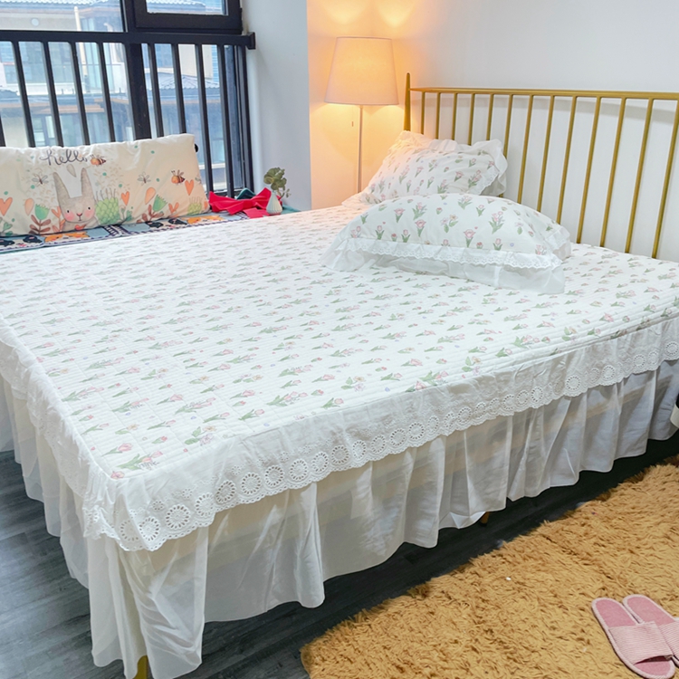 91家纺网 家纺一手货源 找家纺 瑞宝 2025新款镂空全棉印花床裙款四件套 悦颜