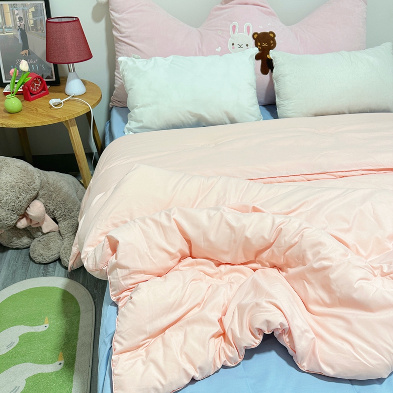 91家纺网 家纺一手货源 找家纺 招财星 2025新款A类原棉母婴级新疆棉花被 香妃粉