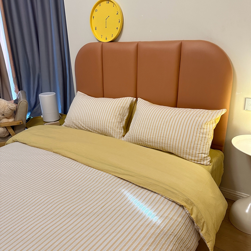 91家纺网 家纺一手货源 找家纺 安莱 2023新款爆款水洗棉提花锦瑟基础款四件套 锦瑟基础款-驼黄