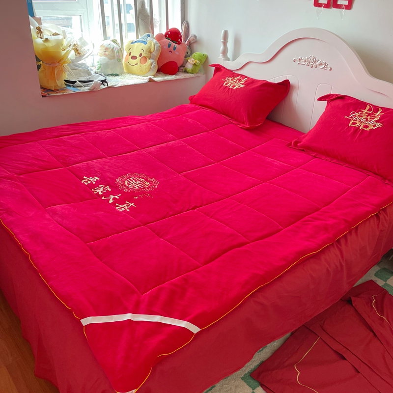 91家纺网 家纺一手货源 找家纺 （总）2025新款牛奶绒棉花婚庆床垫床褥大豆纤维