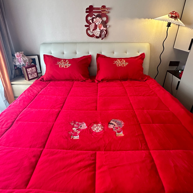 91家纺网 家纺一手货源 找家纺 （总）2025新款牛奶绒棉花婚庆床垫床褥大豆纤维