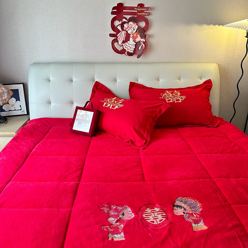 91家纺网 家纺一手货源 找家纺 （总）玉雅家纺 2025新款牛奶绒棉花婚庆床垫床褥