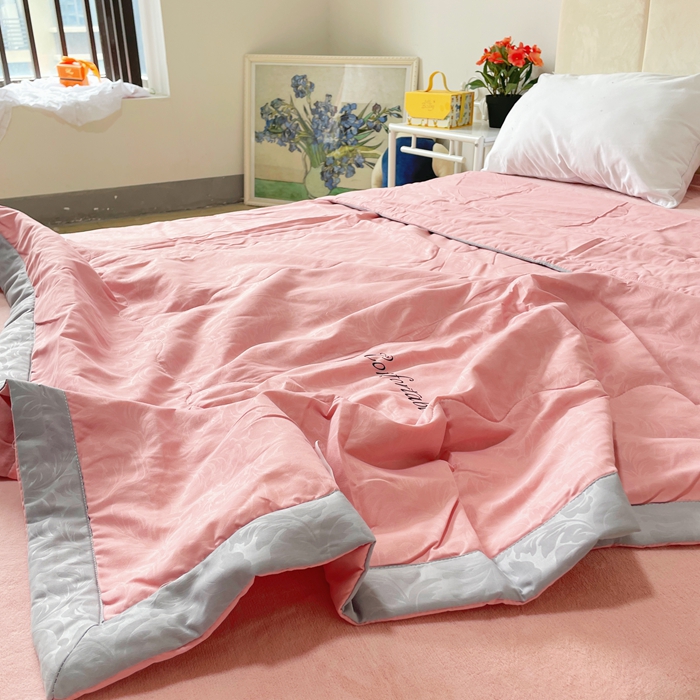 91家纺网 家纺一手货源 找家纺 壹张床 2025新款大豆纤维抗菌夏被夏凉被空调被被子被芯 粉玉