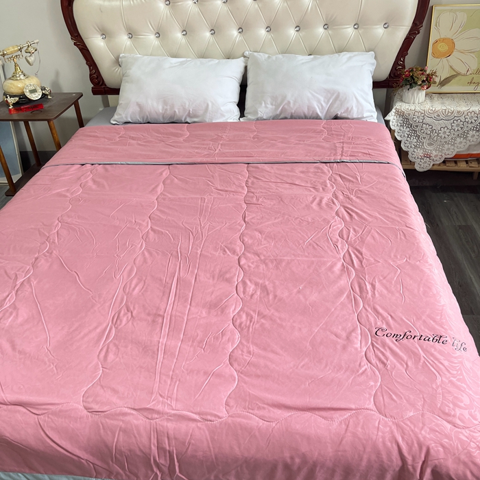 91家纺网 家纺一手货源 找家纺 壹张床 2025新款大豆纤维抗菌夏被夏凉被空调被被子被芯 豆沙