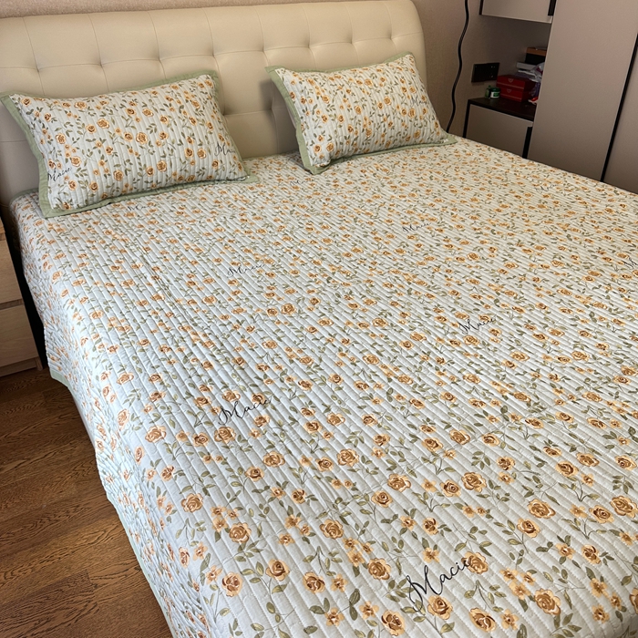 91家纺网 家纺一手货源 找家纺 美优兰 2023新款双面全棉水洗床盖 花屿