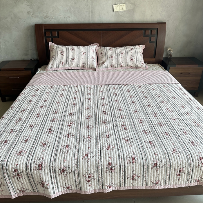 91家纺网 家纺一手货源 找家纺 美优兰 2023新款双面全棉水洗床盖 悦薇