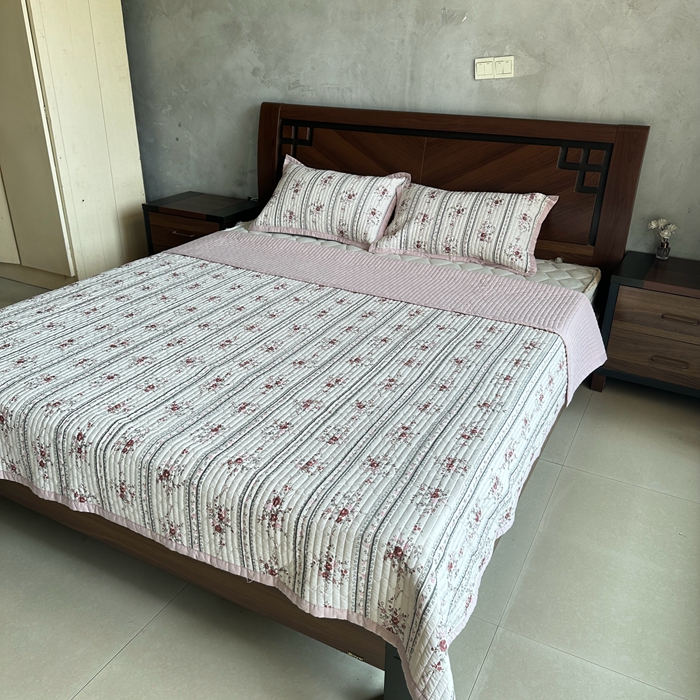 91家纺网 家纺一手货源 找家纺 美优兰 2023新款双面全棉水洗床盖 悦薇