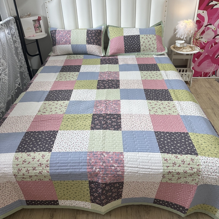 91家纺网 家纺一手货源 找家纺 美优兰 2023新款双面全棉水洗床盖 格桑花