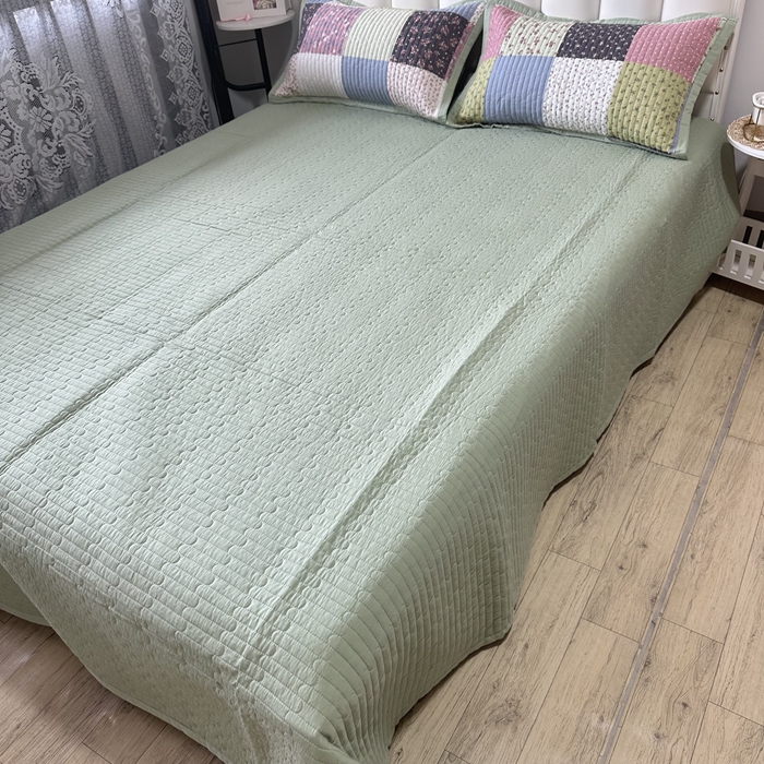 91家纺网 家纺一手货源 找家纺 美优兰 2023新款双面全棉水洗床盖 格桑花