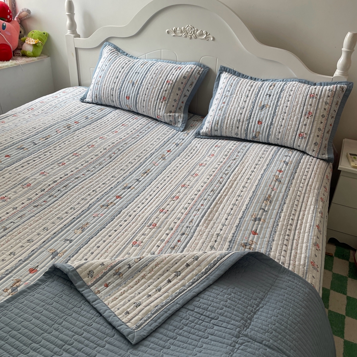 91家纺网 家纺一手货源 找家纺 美优兰 2023新款双面全棉水洗床盖 彼得堡