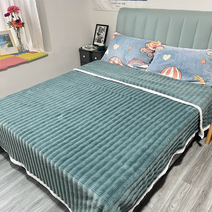 91家纺网 家纺一手货源 找家纺 法澳 2024新款A类仿兔毛绒300克牛奶绒多功能盖毯空调毯毛毯