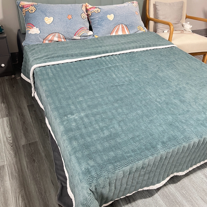 91家纺网 家纺一手货源 找家纺 法澳 2024新款A类仿兔毛绒300克牛奶绒多功能盖毯空调毯毛毯