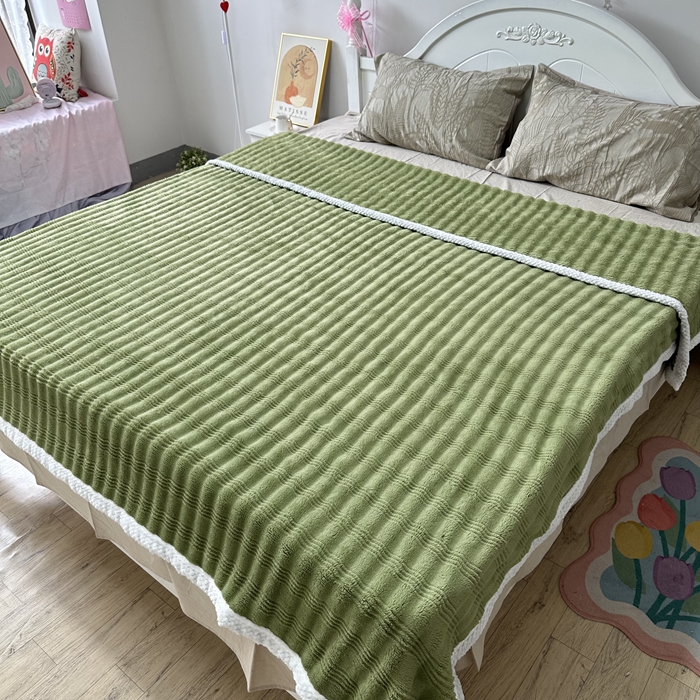 91家纺网 家纺一手货源 找家纺 法澳 2024新款A类仿兔毛绒300克牛奶绒多功能盖毯空调毯毛毯