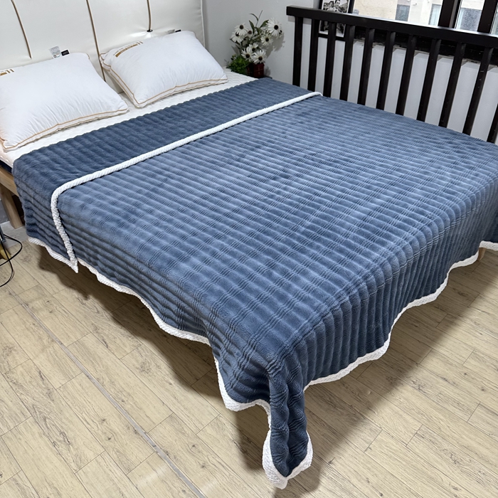 91家纺网 家纺一手货源 找家纺 法澳 2024新款A类仿兔毛绒300克牛奶绒多功能盖毯空调毯毛毯