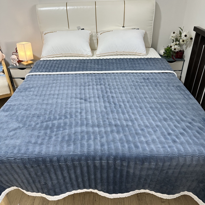 91家纺网 家纺一手货源 找家纺 法澳 2024新款A类仿兔毛绒300克牛奶绒多功能盖毯空调毯毛毯