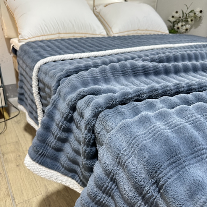 91家纺网 家纺一手货源 找家纺 法澳 2024新款A类仿兔毛绒300克牛奶绒多功能盖毯空调毯毛毯