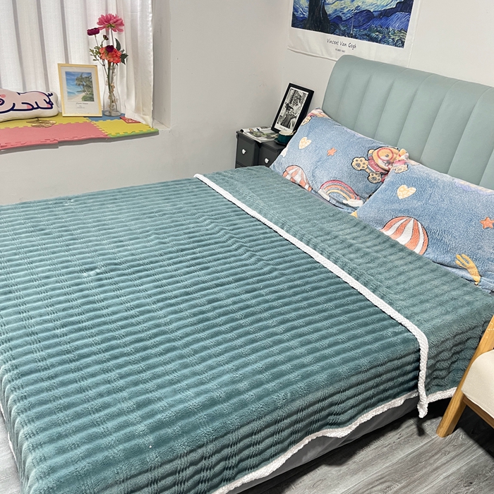 91家纺网 家纺一手货源 找家纺 法澳 2024新款A类仿兔毛绒300克牛奶绒多功能盖毯空调毯毛毯