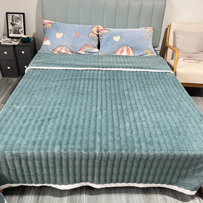 91家纺网 家纺一手货源 找家纺 法澳 2024新款A类仿兔毛绒300克牛奶绒多功能盖毯空调毯毛毯