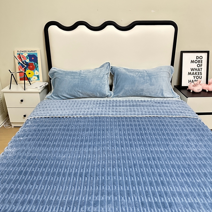 91家纺网 家纺一手货源 找家纺 法澳 2024新款A类仿兔毛绒300克牛奶绒多功能盖毯空调毯毛毯