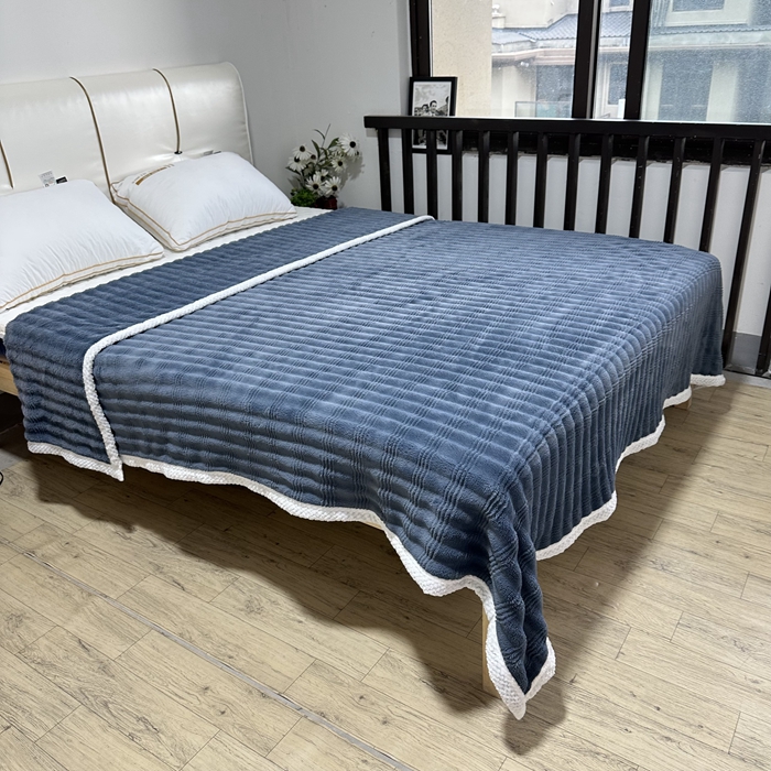 91家纺网 家纺一手货源 找家纺 法澳 2024新款A类仿兔毛绒300克牛奶绒多功能盖毯空调毯毛毯