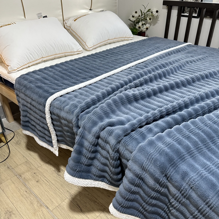 91家纺网 家纺一手货源 找家纺 法澳 2024新款A类仿兔毛绒300克牛奶绒多功能盖毯空调毯毛毯