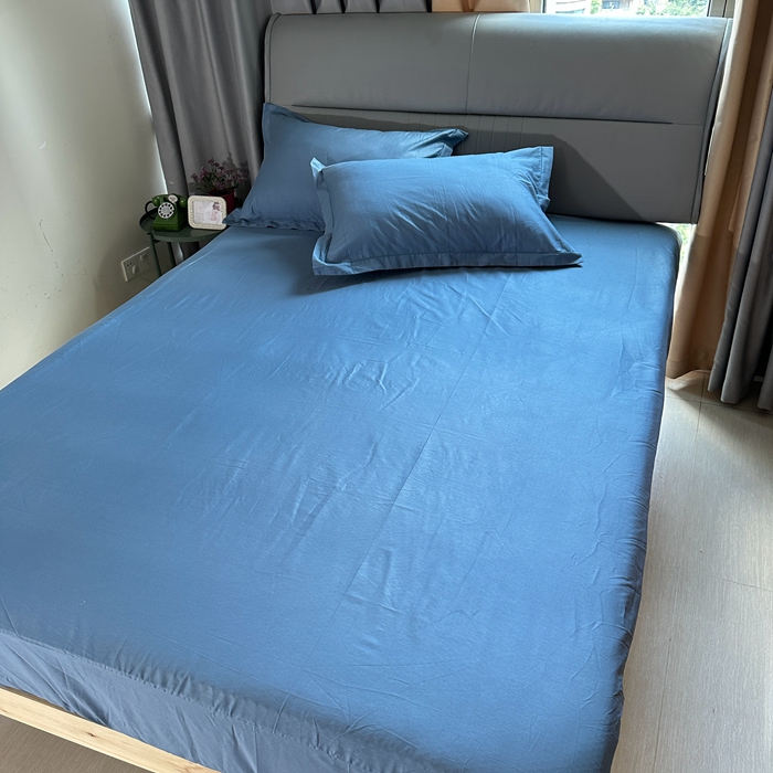 91家纺网 家纺一手货源 找家纺 名优 2024新款13376铂金新疆长绒棉单品床笠 宾利蓝