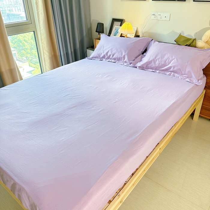 91家纺网 家纺一手货源 找家纺 名优 2024新款13376铂金新疆长绒棉单品床笠 加仑紫