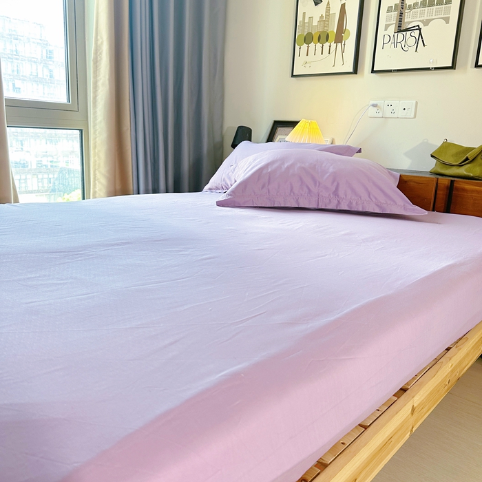 91家纺网 家纺一手货源 找家纺 名优 2024新款13376铂金新疆长绒棉单品床笠 加仑紫