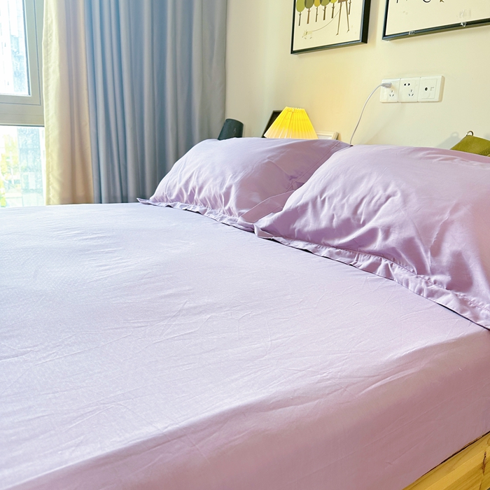 91家纺网 家纺一手货源 找家纺 名优 2024新款13376铂金新疆长绒棉单品床笠 加仑紫