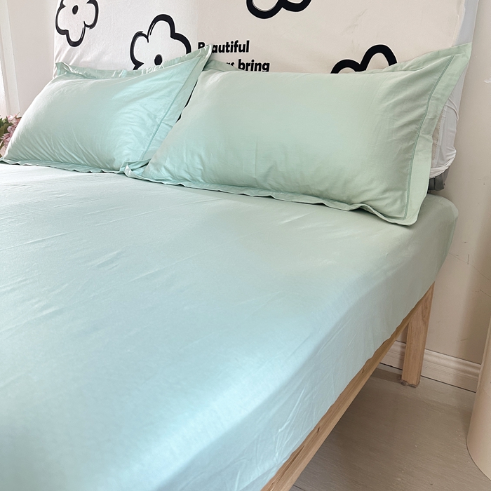 91家纺网 家纺一手货源 找家纺 名优 2024新款13376铂金新疆长绒棉单品床笠 丹青绿