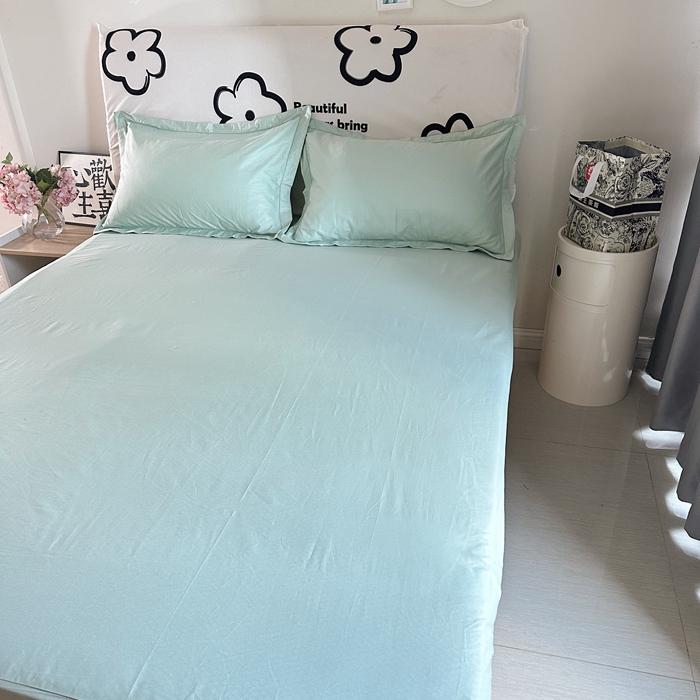 91家纺网 家纺一手货源 找家纺 名优 2024新款13376铂金新疆长绒棉单品床笠 丹青绿