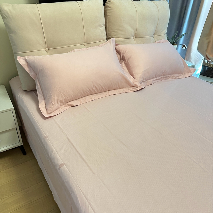 91家纺网 家纺一手货源 找家纺 名优 2024新款13376铂金新疆长绒棉单品床单 北欧粉