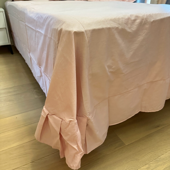 91家纺网 家纺一手货源 找家纺 名优 2024新款13376铂金新疆长绒棉单品床单 北欧粉