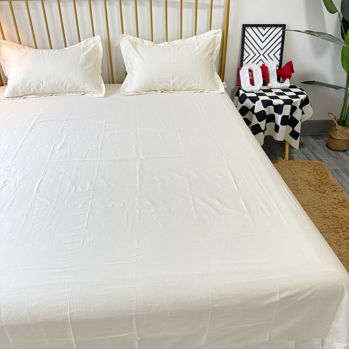 91家纺网 家纺一手货源 找家纺 名优 2024新款13376铂金新疆长绒棉单品床单 象牙白