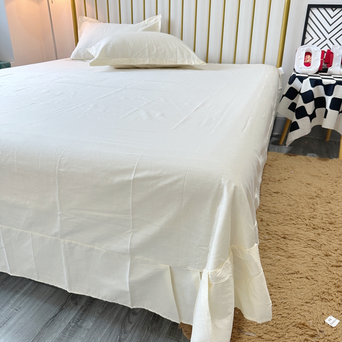 91家纺网 家纺一手货源 找家纺 名优 2024新款13376铂金新疆长绒棉单品床单 象牙白